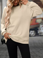 Casual Solid Color Long Sleeve Sweatshirt