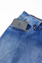 Wrapped Crossed Waist Denim Mini Skirt