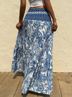 Printed High Waist Maxi Skirt