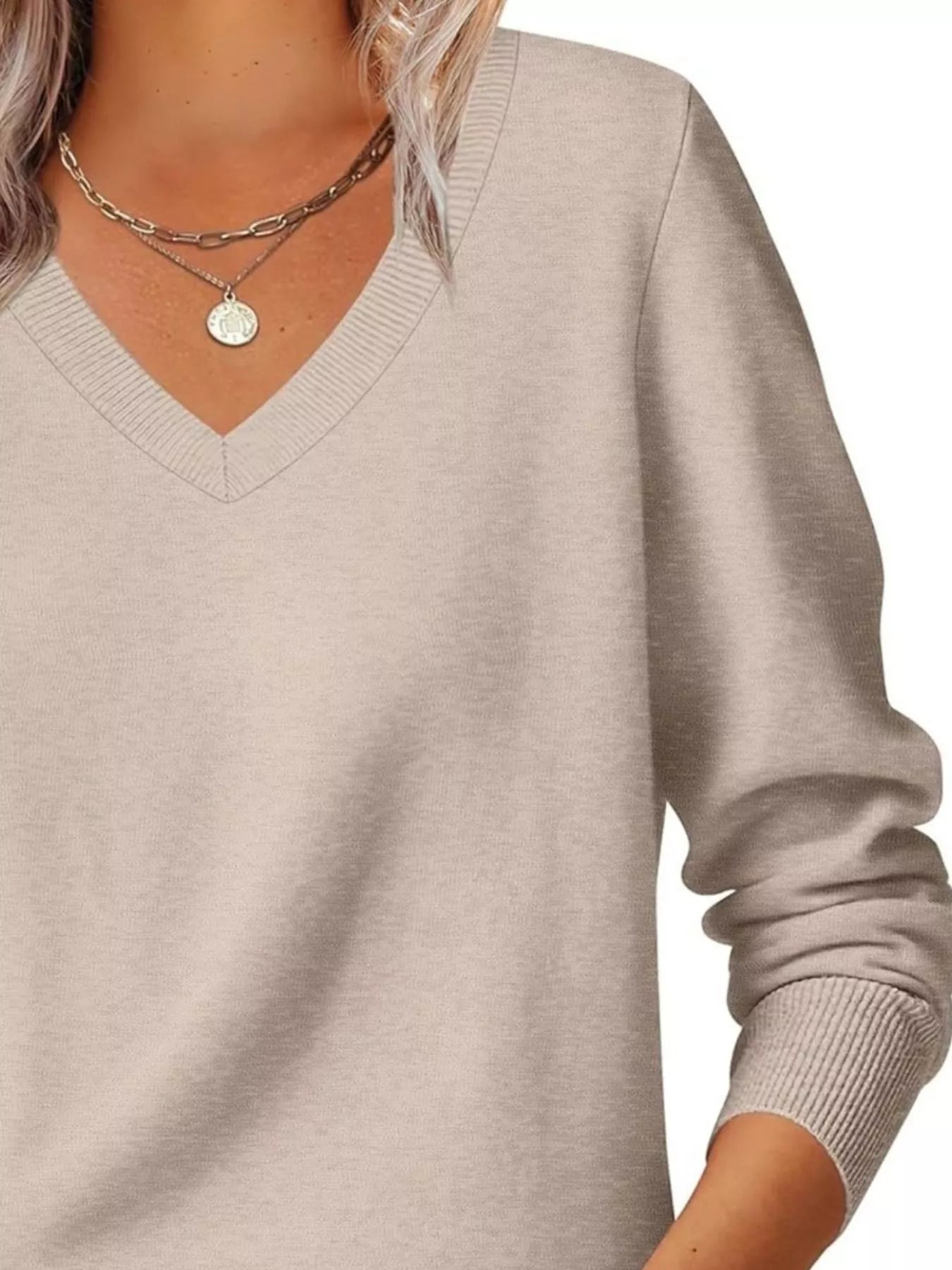 Classic V-Neck Long Sleeve Sweater