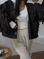Fringe Button Up Cardigan