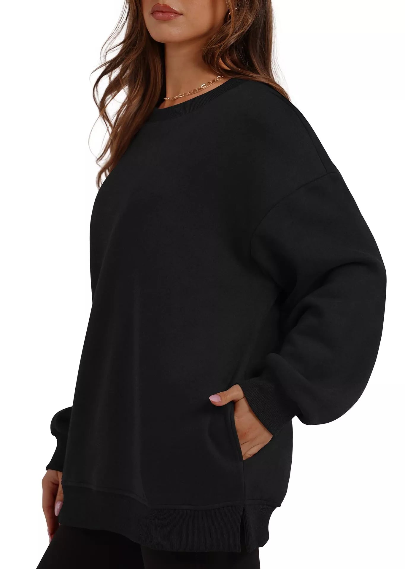 Casual Solid Color Long Sleeve Sweatshirt