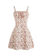 Floral Print Tie Strap Mini Dress