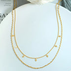 18K Gold-Plated Titanium Steel Layered Necklace