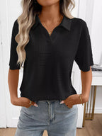 Striped Knit Short Sleeve Top