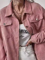 Casual Corduroy Button-Up Shacket