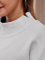 Mock Neck Dropped Shoulder Sweatshirt