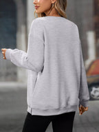 Casual Solid Color Long Sleeve Sweatshirt