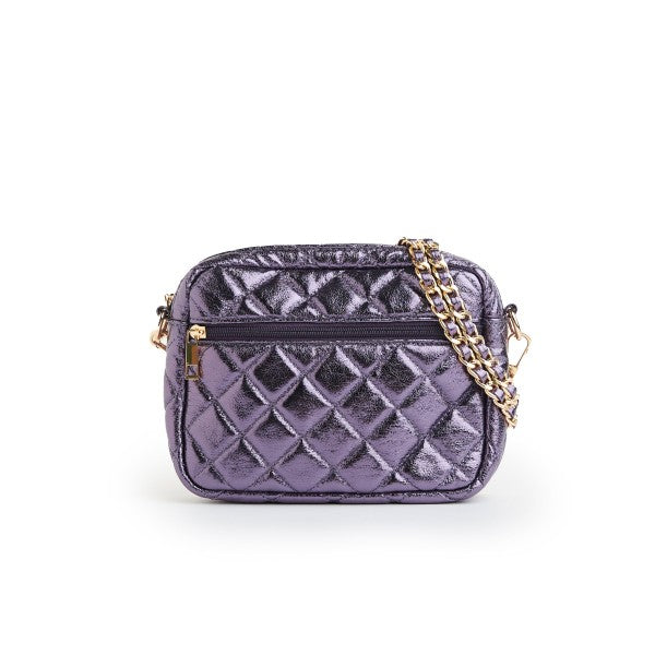 SueEllen Quilted Small Crossbody Bag with Gold Cha