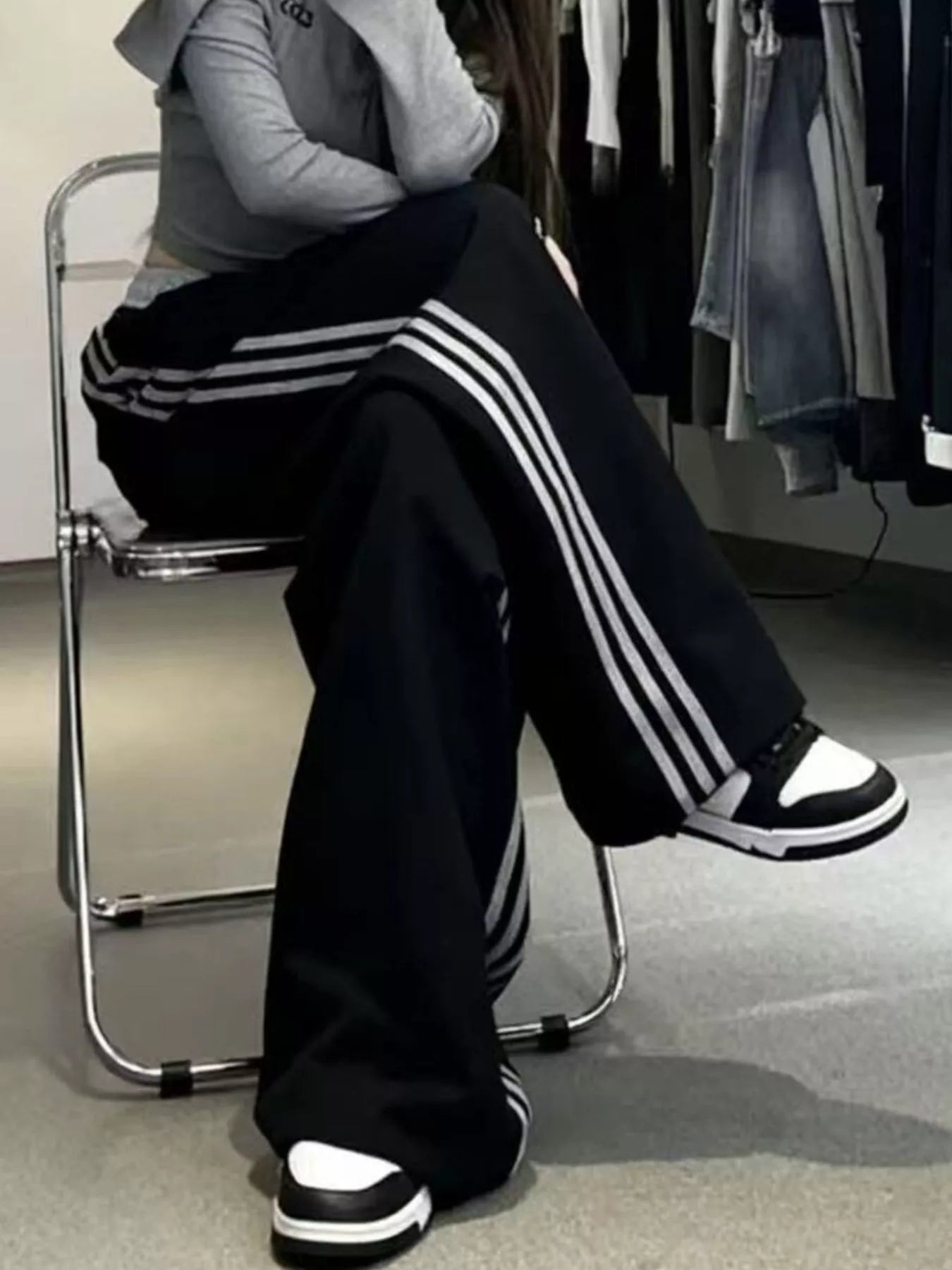 Casual Loose Fit Striped Pants