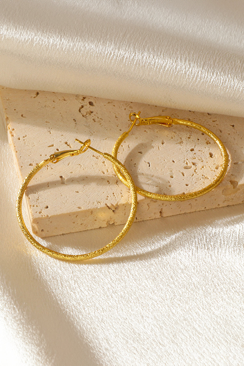 Gold Plated Retro Hoop Earrings