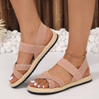 Crisscross Open Toe Flat Sandals