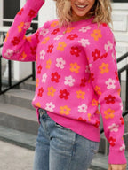 Floral Crew Neck Sweater