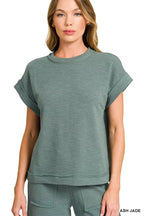Zenana Cotton Slub Short Sleeve Tee and Pants Set