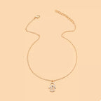 Zinc Alloy Rhinestone Evil Eye Necklace