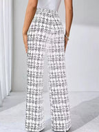 Plaid Wide Leg Pants