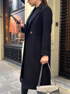 Lapel Collar Wool Blend Overcoat