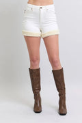 Judy Blue High Waist Shearling Cuff Denim Shorts