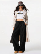 Casual Corduroy Wide Leg Pants