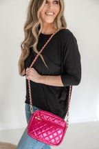 SueEllen Quilted Small Crossbody Bag with Gold Cha