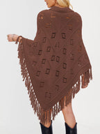 Fringe Openwork Knit Cover Up