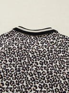 Leopard Print Zip-Up Mini Dress