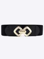 Geometric Buckle Elastic Wide Belt