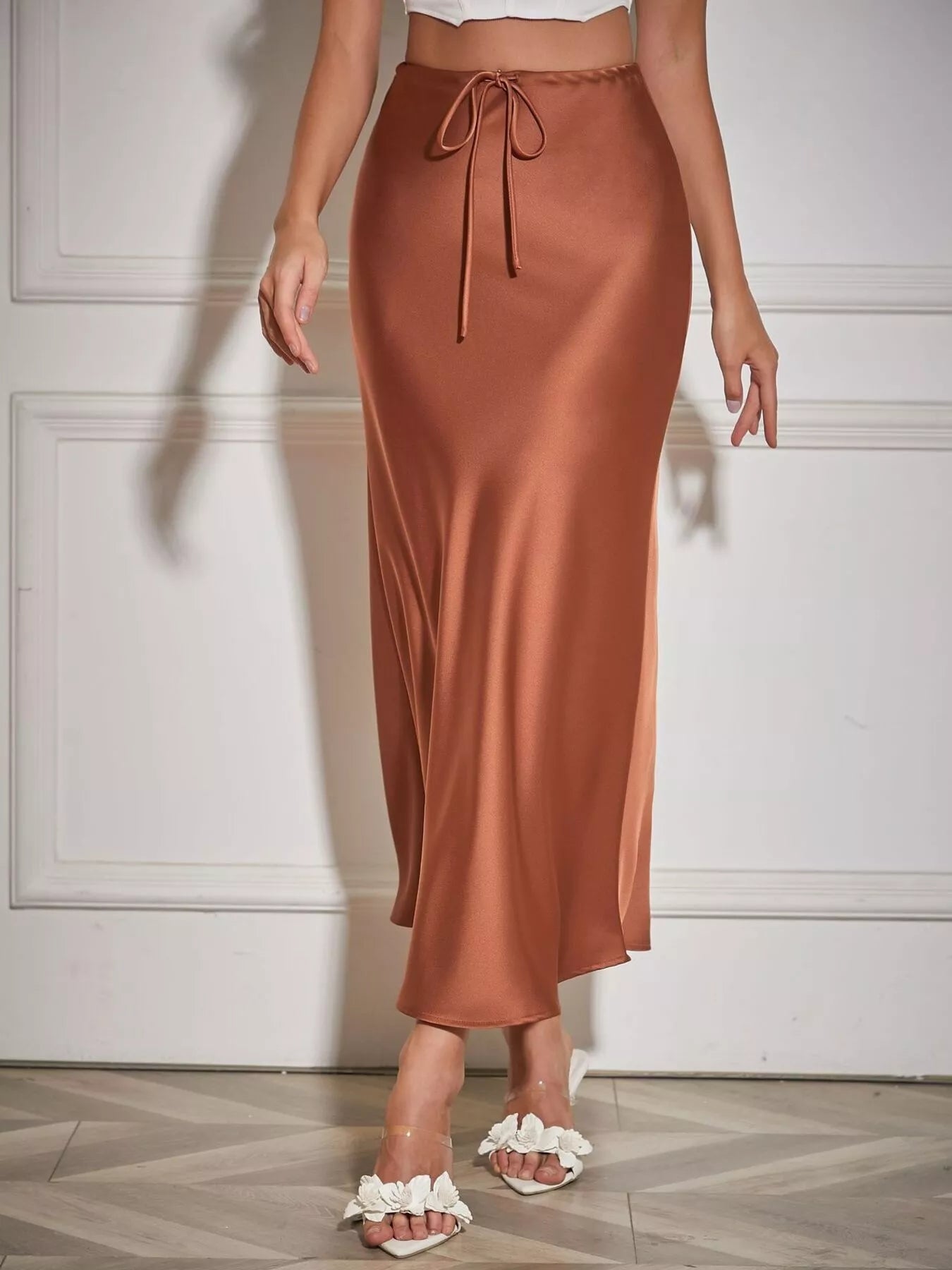 Satin Midi Skirt