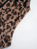 Leopard Zip Up Faux Fur Cropped Vest Coat