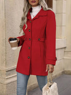 Collared Neck Button Up Coat