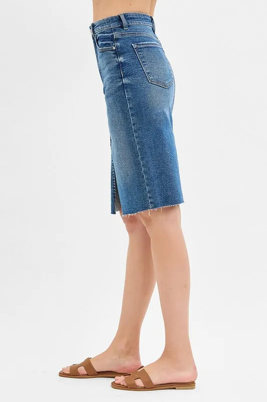 RISEN High Rise Front Slit Pencil Skirts