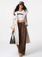 Casual Corduroy Wide Leg Pants