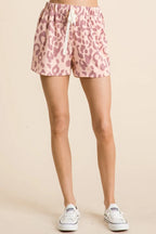BiBi Leopard Shorts with Twill Tape Drawstring