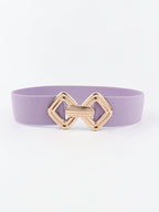 Geometric Buckle Elastic Wide Belt
