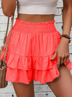 Ruffle Layered High Waist Casual Skort