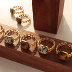 Tiger's Eye 18K Gold-Plated Ring