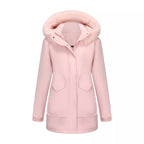 Full Size Fur Hooded Warm Winter Parka Outerwear Plus Size