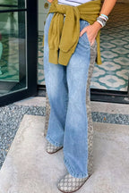 Wide Leg Leopard Jeans