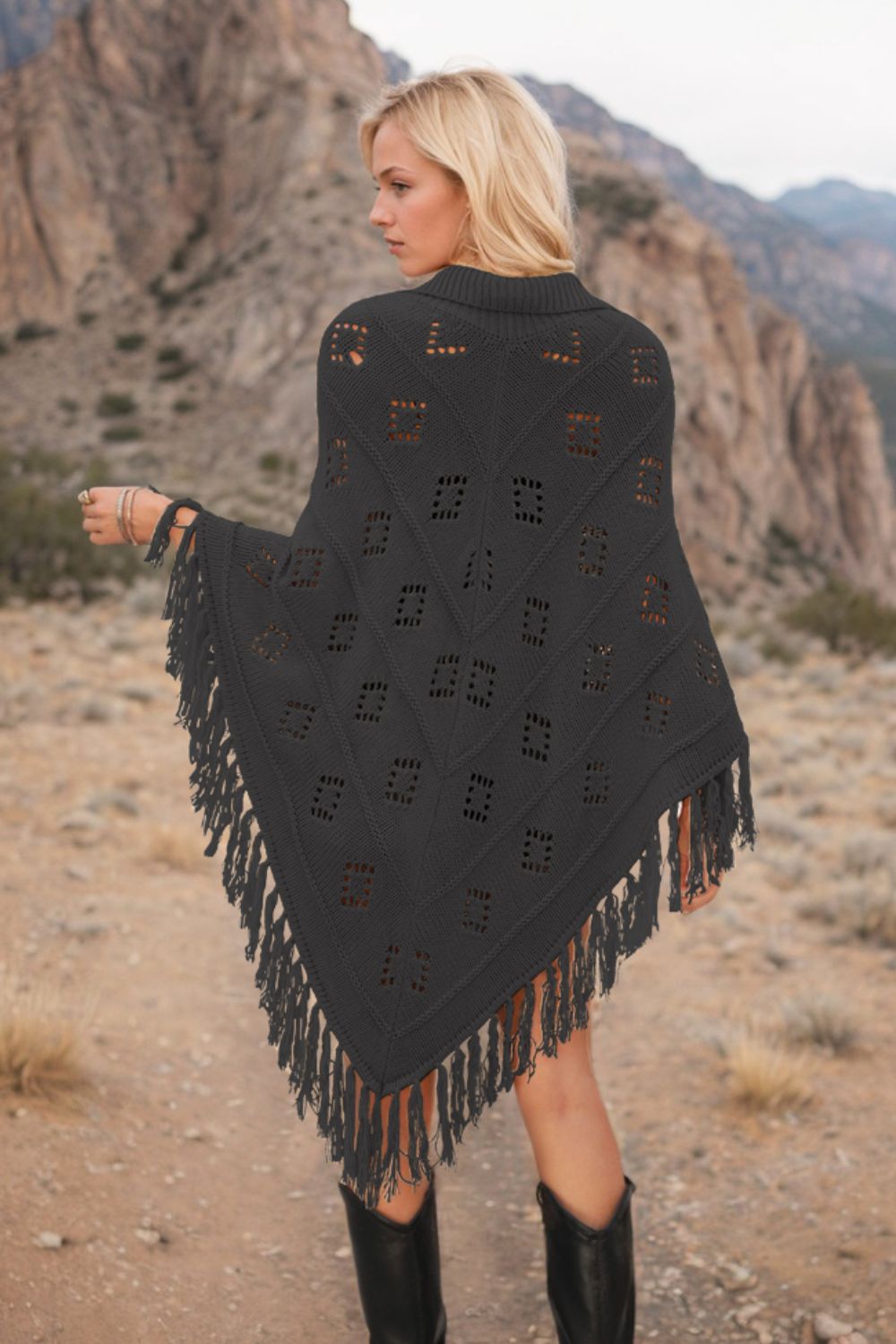 Tassel Hem Knit Cover Up