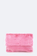 PomPom Plush Soft Clutch Bag