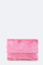 PomPom Plush Soft Clutch Bag