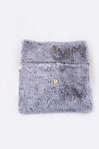 PomPom Plush Soft Clutch Bag
