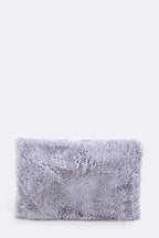 PomPom Plush Soft Clutch Bag