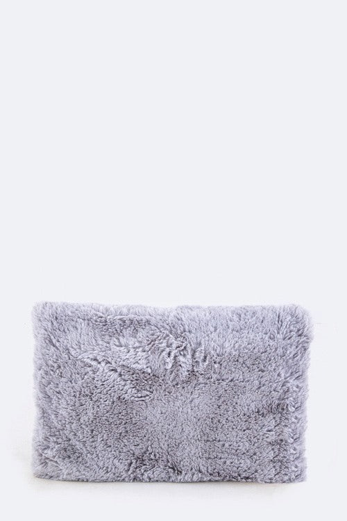 PomPom Plush Soft Clutch Bag