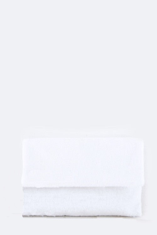 PomPom Plush Soft Clutch Bag