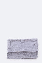 PomPom Plush Soft Clutch Bag