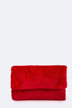 PomPom Plush Soft Clutch Bag