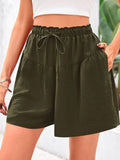 Full Size Casual Drawstring High Waist Relaxed Shorts Plus Size
