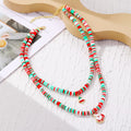 Alloy Christmas Necklace with Santa and Christmas Tree Pendant