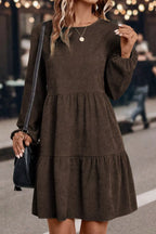 Long Sleeve Tiered Mini Dress
